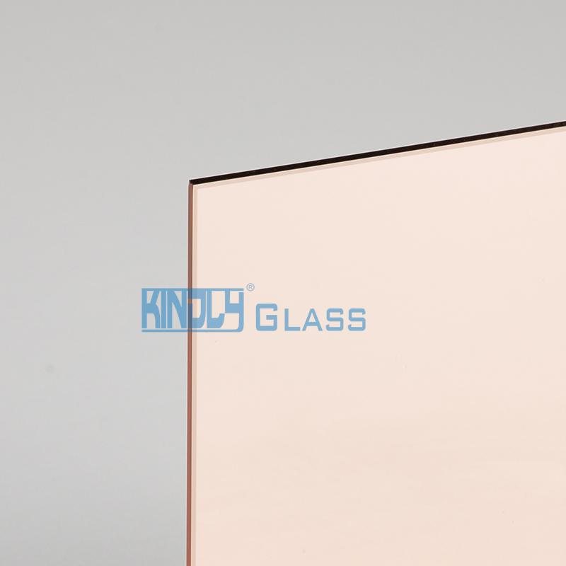 Clear glass pink coated silver mirror